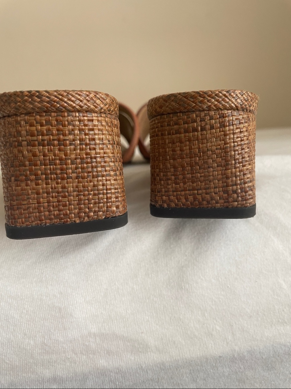 Sam Edelman Brown Woven Leather Block Heel Sandals - Picture 5 of 7